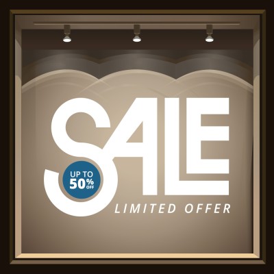 Houseart - ΣΗΜΑΝΤΙΚΟ: Σε περίπτωση διαφοράς τιμής από το κατάστημα ισχύει παντα και μόνο η τιμή του καταστήματος Limited Offer, Εκπτωτικά, Αυτοκόλλητα βιτρίνας, 130 x 8